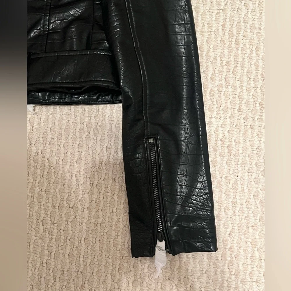 NWT Express Croc Faux Leather Jacket Size XS - Picture 2 of 8